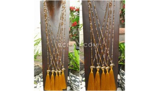 3color necklaces beads crystal elephant bronze gold pendant tassels